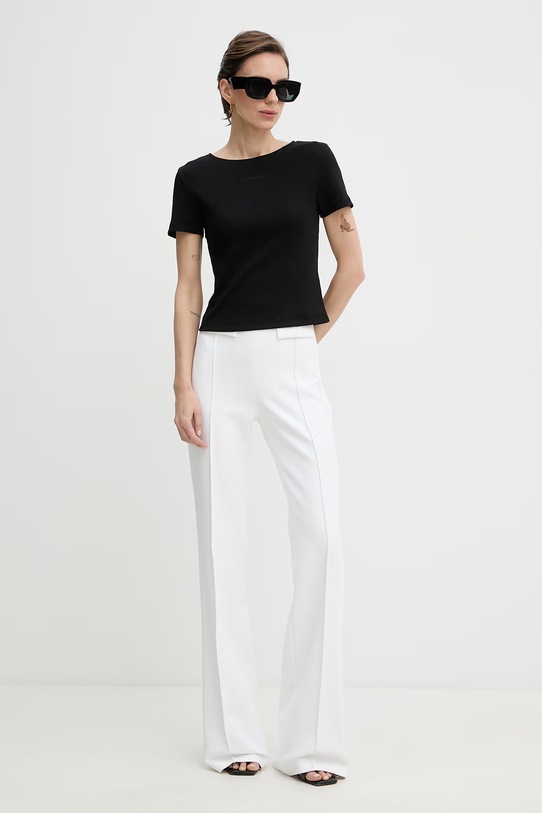 Patrizia Pepe t-shirt damski bawełniany z elastanem 2M4522.J407 czarny SS26