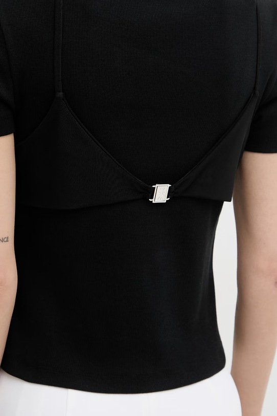 Patrizia Pepe t-shirt damski bawełniany z elastanem 2M4522.J407 czarny