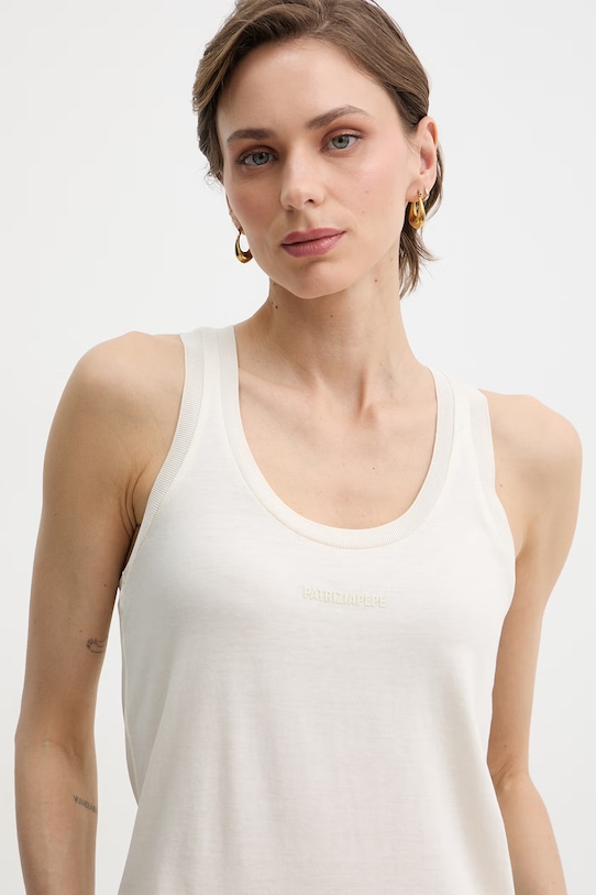 Odzież Patrizia Pepe top damski z lyocellem 2M4543.J419 beżowy