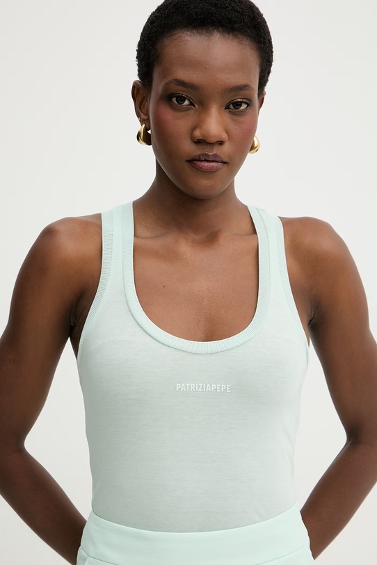 Odzież Patrizia Pepe top damski z lyocellem 2M4543.J419 turkusowy