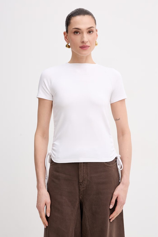Patrizia Pepe t-shirt damski bawełniany z elastanem biały 2M4549.J416