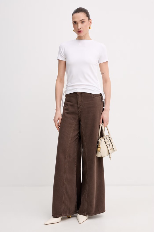 Patrizia Pepe t-shirt damski bawełniany z elastanem 2M4549.J416 biały SS26