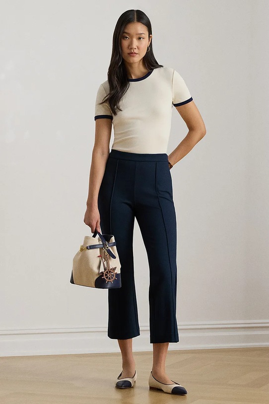 Odzież Lauren Ralph Lauren t-shirt basic damski z bawełną 200P09077 beżowy