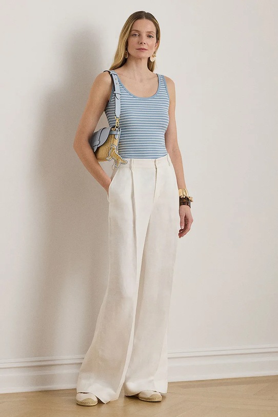 Odzież Lauren Ralph Lauren top damski bawełniany 200P09099 niebieski