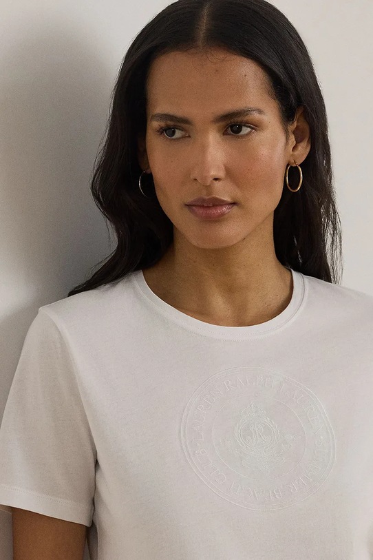 Lauren Ralph Lauren T-shirt basic damski bawełniany biały 200P09106