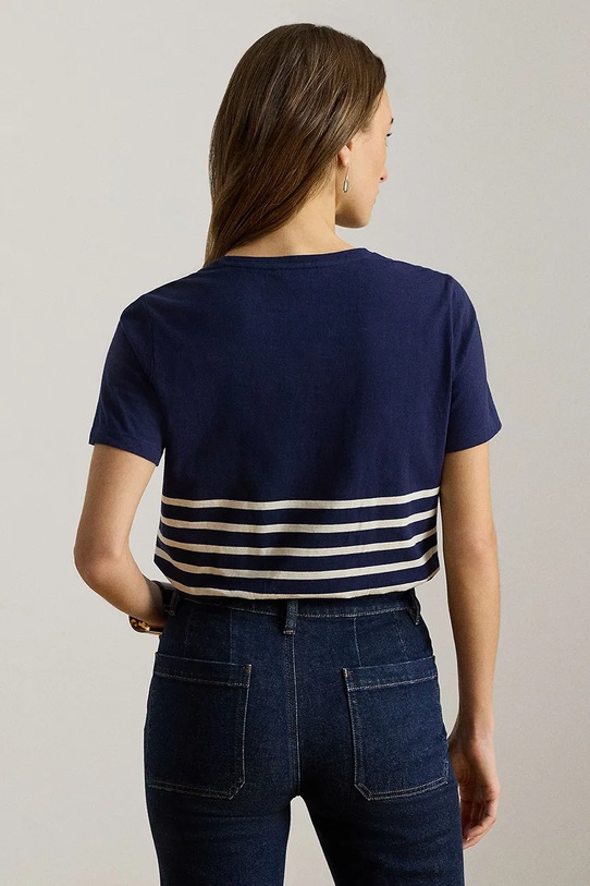 Lauren Ralph Lauren t-shirt damski bawełniany 200B21056 granatowy SS26