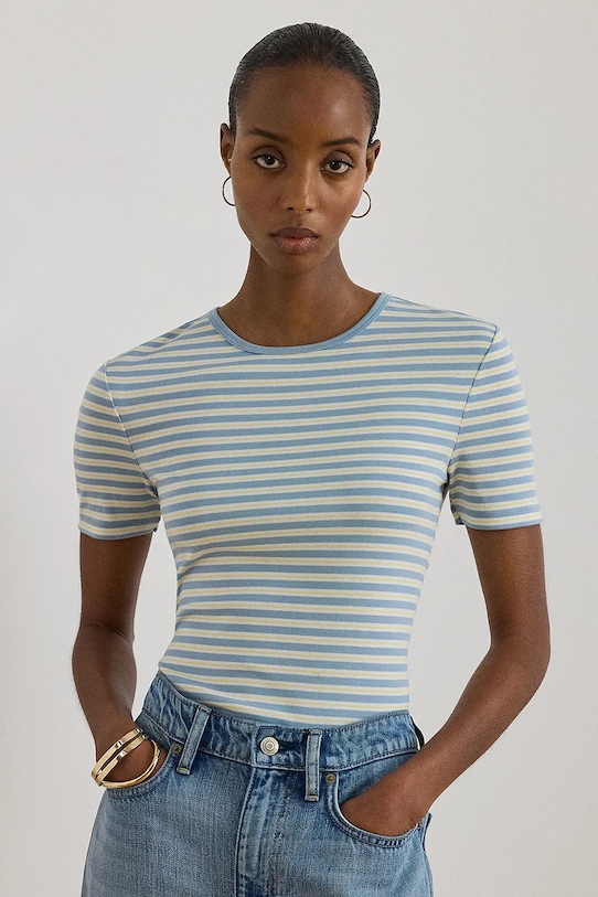 Lauren Ralph Lauren tričko dámské bavlněné modrá 200P09108