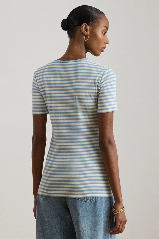 Lauren Ralph Lauren T-shirt damski bawełniany 200P09108 niebieski SS26