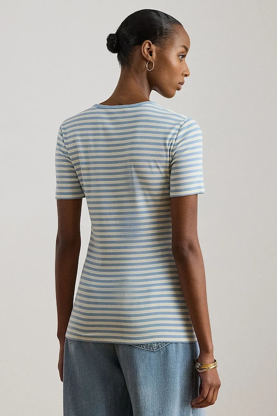 Lauren Ralph Lauren tričko dámské bavlněné 200P09108 modrá SS26