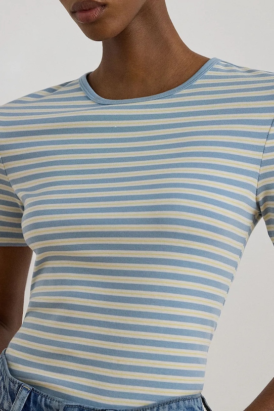 Lauren Ralph Lauren T-shirt damski bawełniany niebieski 200P09108