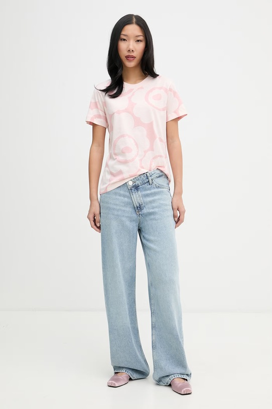 Marimekko tricou pentru femei, din bumbac 095051 roz SS26