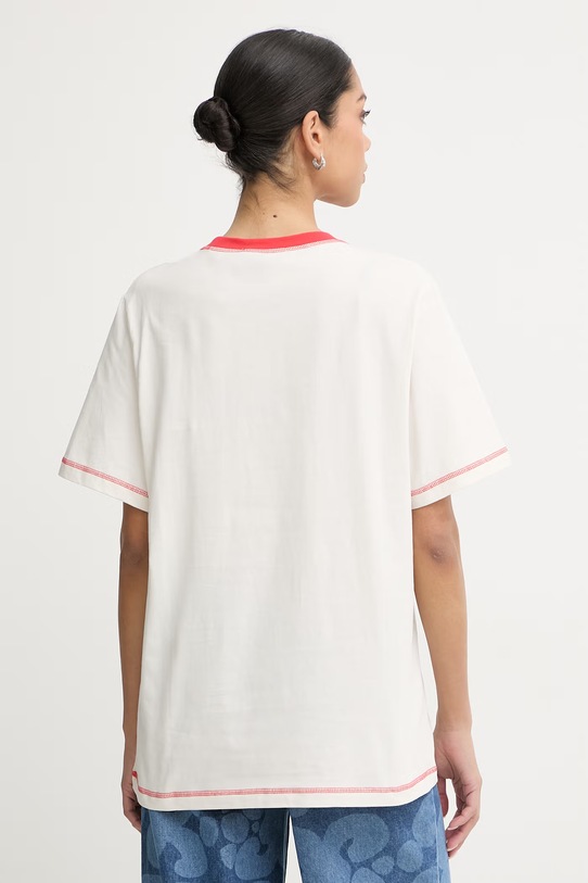 Odzież Marimekko T-shirt basic damski bawełniany 095097 beżowy