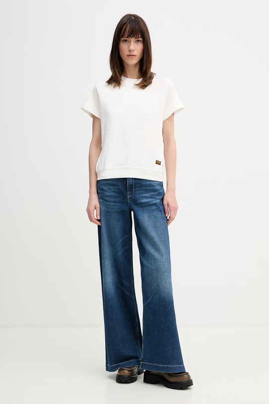 G-Star t-shirt bawełniany Raglan D24512.D976 beżowy SS26