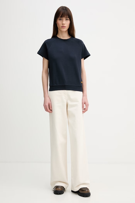 Памучна тениска G-Star Raglan D24512.D976 тъмносин SS26