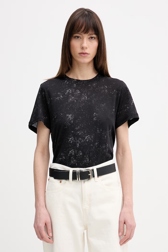 Bombažna kratka majica G-Star Aop Vzorčasti črna D29101.E151