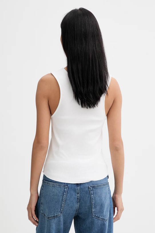 Odzież G-Star top damski bawełniany z elastanem Slim henley tank D28740.E487 beżowy