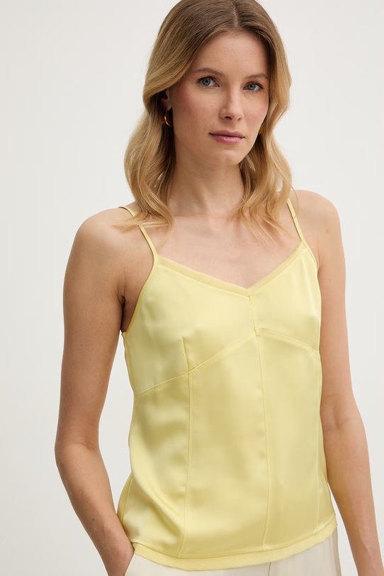 Max&Co. bluzka na ramiączkach damska MCOSLALOM żółty 2616161033200