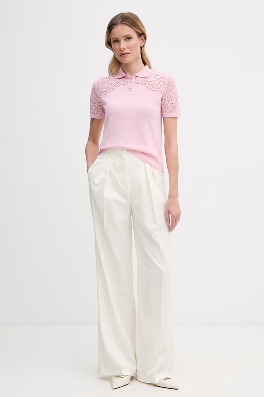 Max&Co. polo damskie bawełniane MCOLONZA 2616361043200 różowy SS26