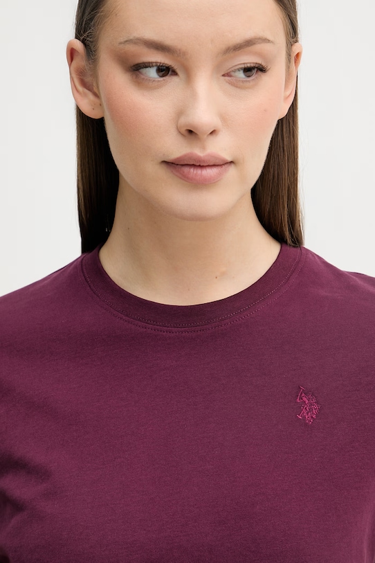 U.S. Polo Assn. T-shirt γυναικείο βαμβακερό CREW NECK μωβ WUP0634