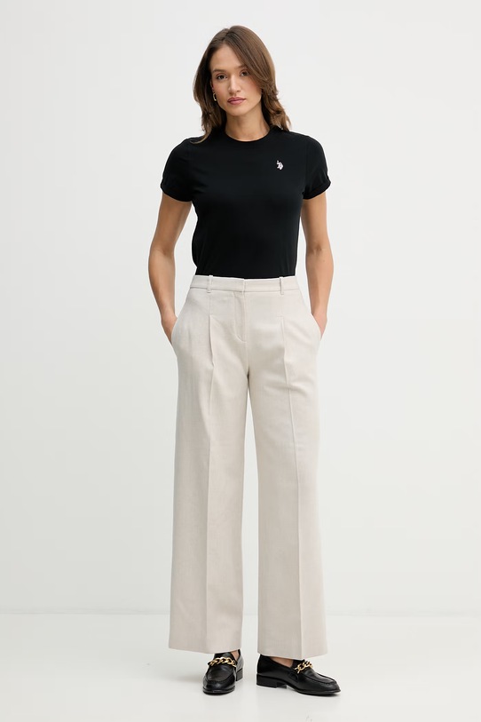 U.S. Polo Assn. t-shirt bawełniany CREW NECK WUP0634 czarny SS26