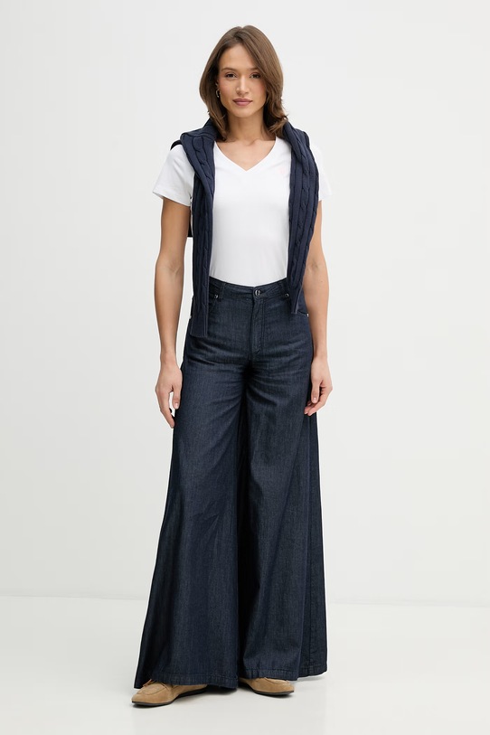 U.S. Polo Assn. t-shirt bawełniany V-NECK WUP0635 biały SS26