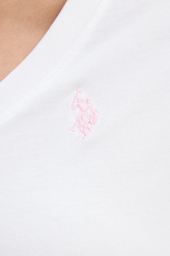 U.S. Polo Assn. t-shirt bawełniany V-NECK WUP0635 biały