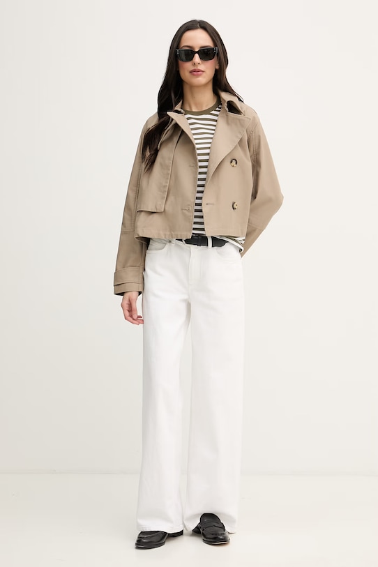 U.S. Polo Assn. T-shirt damski bawełniany STRIPE CREW NECK WUP1308 zielony SS26