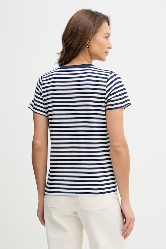 Odzież U.S. Polo Assn. t-shirt bawełniany STRIPE V-NECK WUP1309 granatowy