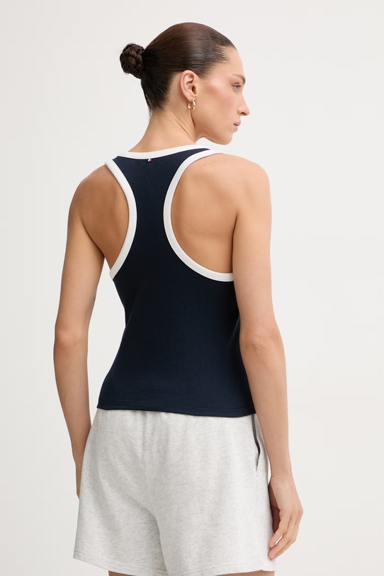 Oblečenie Tommy Hilfiger dámsky top s bavlnou UW0UW06308 tmavomodrá