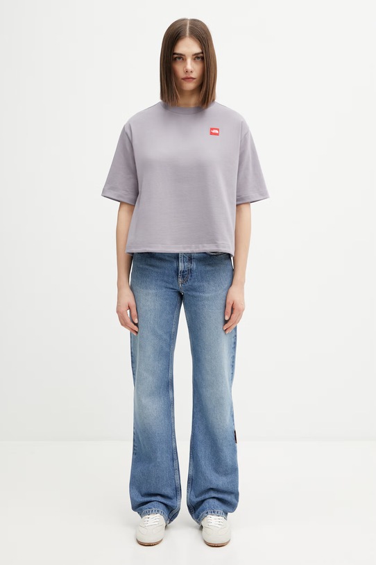 The North Face dámske bavlnené tričko Redbox NF0A8EG6G7O1 fialová