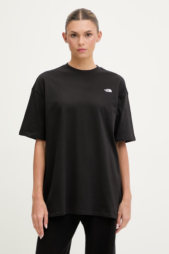 The North Face t-shirt oversize damski bawełniany Essential Simple Dome czarny NF0A8EVXJK31