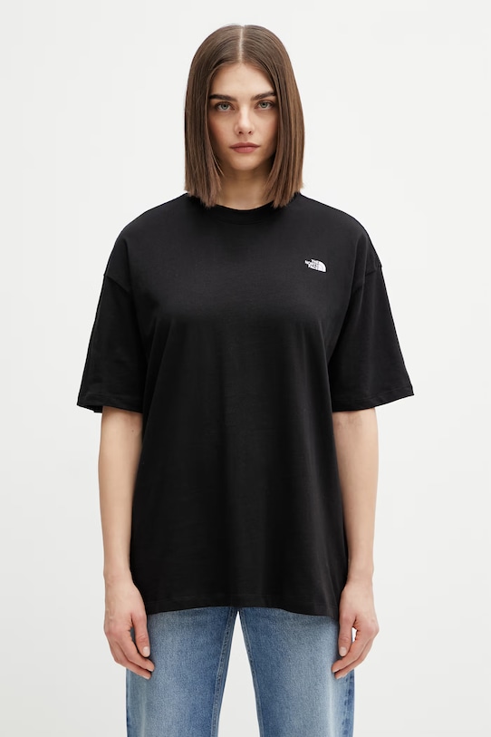 The North Face Essential Simple Dome t-shirt oversize bawełniany damski czarny NF0A8EVXJK31