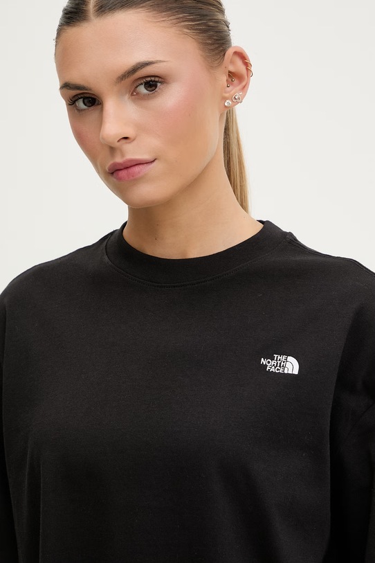 The North Face t-shirt oversize damski bawełniany Essential Simple Dome czarny NF0A8EVXJK31