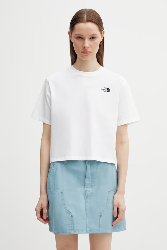 The North Face Evolution Simple Dome t-shirt damski bawełniany biały NF0A8FDHFN41