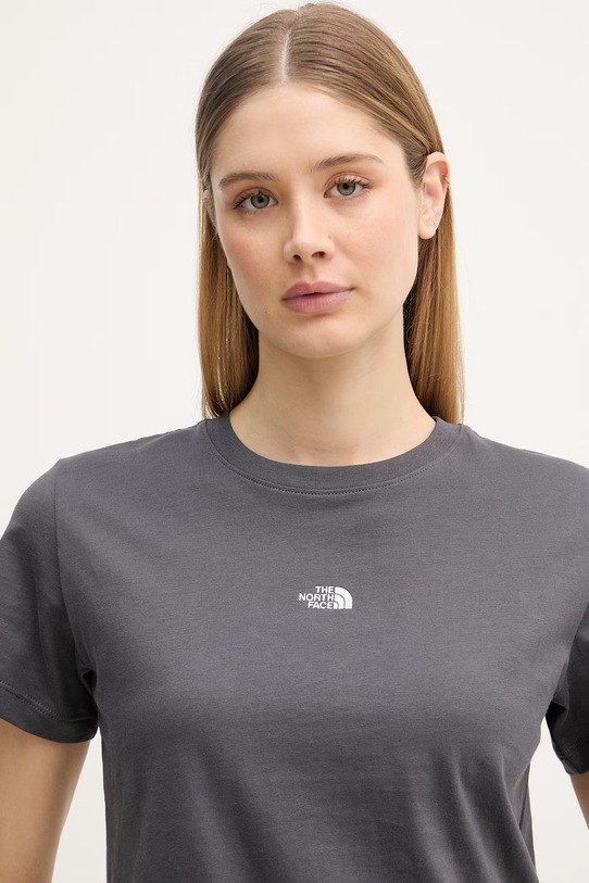 The North Face T-shirt basic damski bawełniany Essential szary NF0A8GR1RHI1