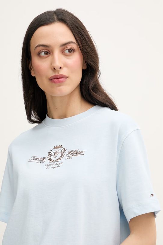 Tommy Hilfiger tričko dámske bavlnené modrá WW0WW48713