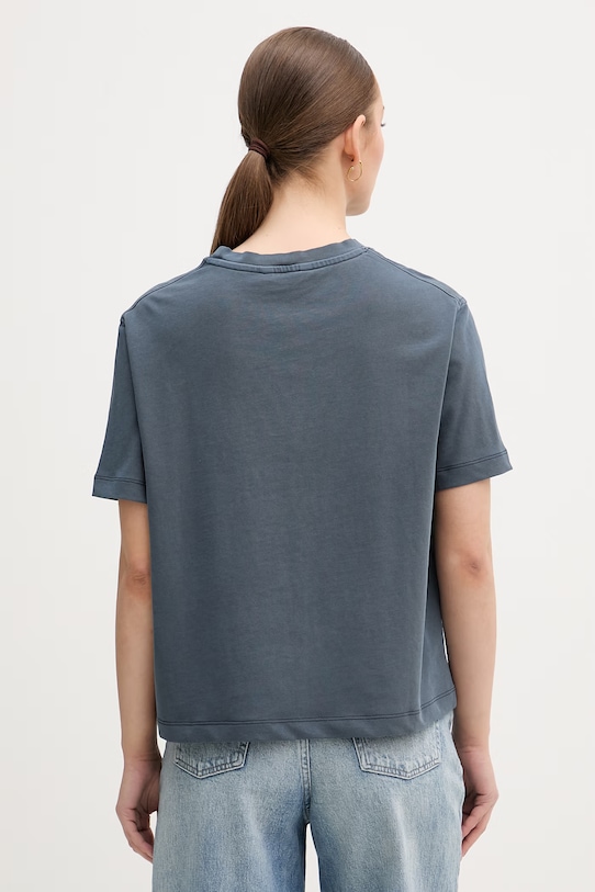 Ρούχα Tommy Hilfiger T-shirt γυναικείο βαμβακερό WW0WW48713 σκούρο μπλε