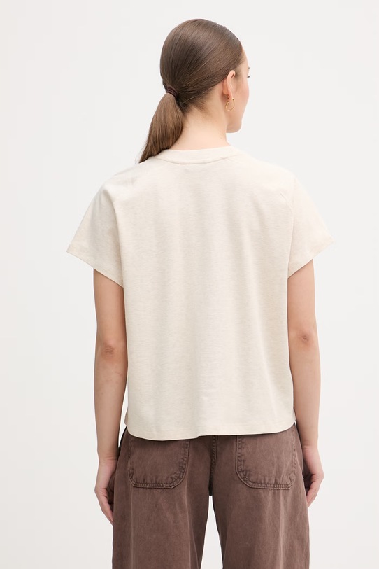 Oblačila Tommy Hilfiger kratka majica ženska bombažna WW0WW50787 bež