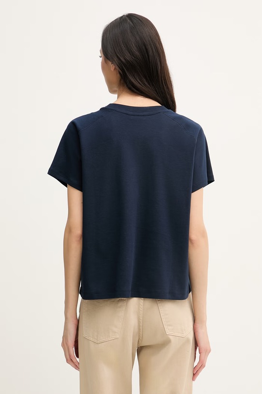 Ρούχα Tommy Hilfiger t-shirt γυναικείο βαμβακερό WW0WW50787 σκούρο μπλε