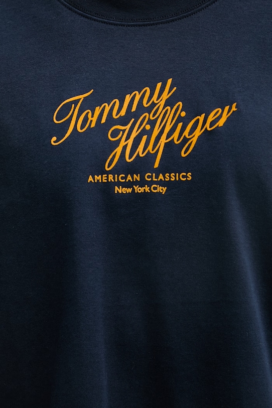 Tommy Hilfiger majica za žene od pamuka WW0WW50787 mornarsko plava