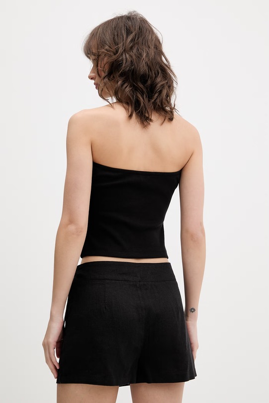 Odzież Tommy Jeans top damski z bawełną DW0DW22263 czarny