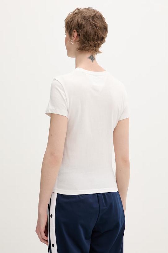 Odzież Tommy Jeans t-shirt basic damski bawełniany DW0DW22273 biały
