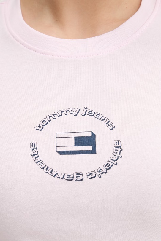 Tommy Jeans t-shirt basic damski bawełniany różowy DW0DW22273