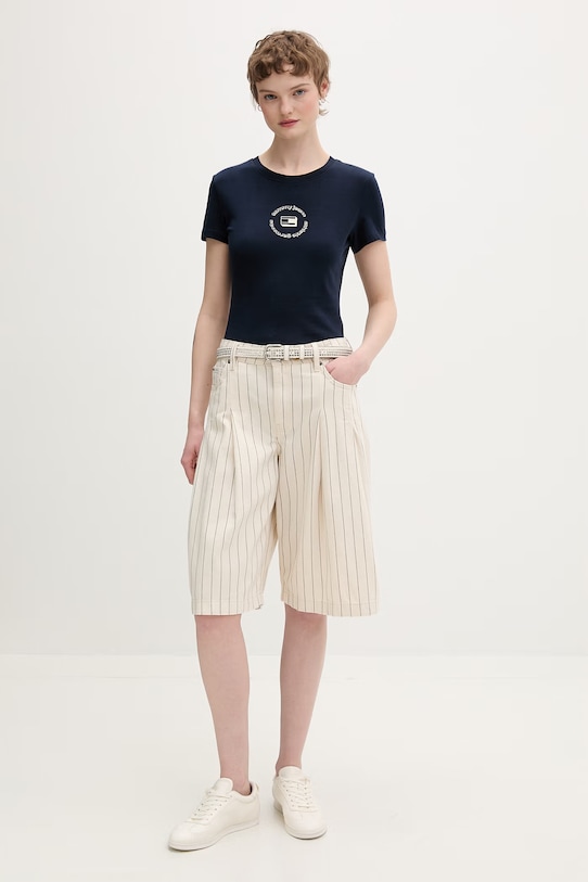Tommy Jeans t-shirt basic damski bawełniany DW0DW22273 granatowy SS26