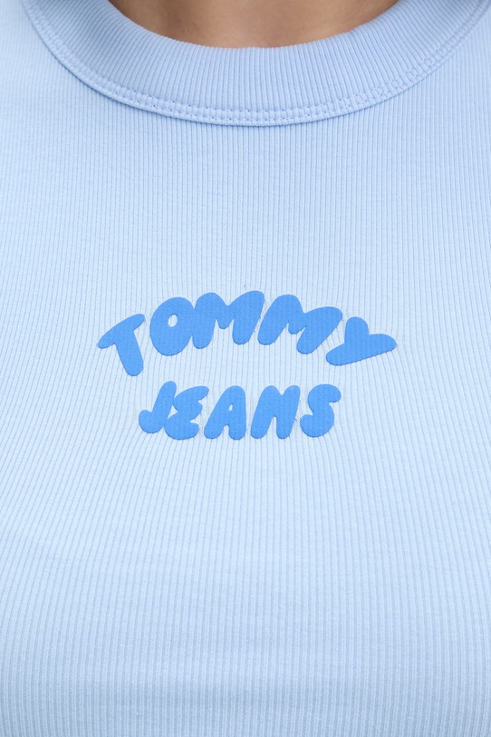 Tommy Jeans top dámský bavlněný s elastanem DW0DW22280 modrá