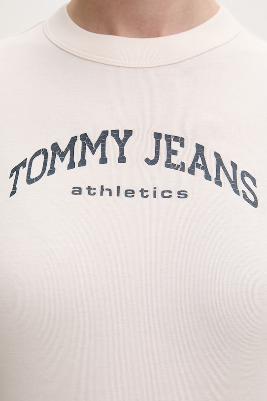 Tommy Jeans t-shirt basic damski bawełniany DW0DW22302 beżowy