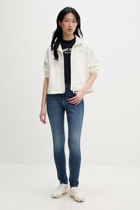 Tommy Jeans t-shirt basic damski bawełniany DW0DW22302 granatowy SS26