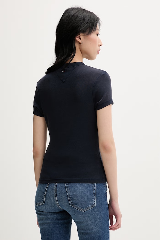 Odzież Tommy Jeans t-shirt basic damski bawełniany DW0DW22302 granatowy