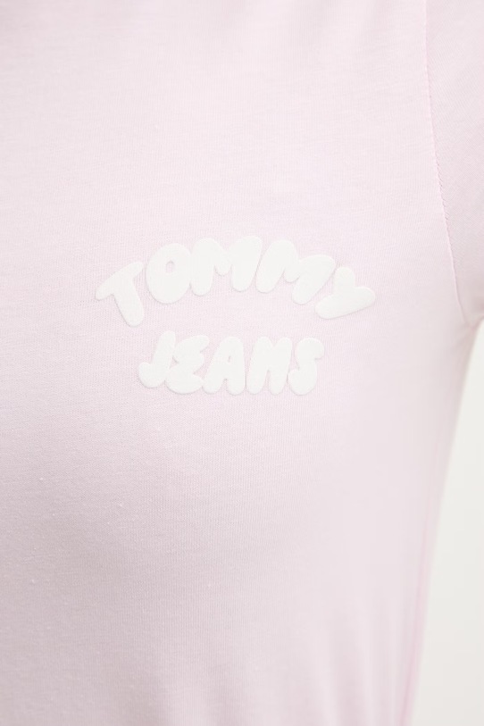 Tommy Jeans T-shirt damski bawełniany DW0DW22310 różowy