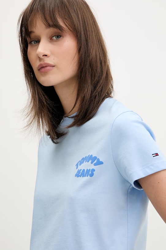 Tommy Jeans tričko dámské bavlněné modrá DW0DW22310